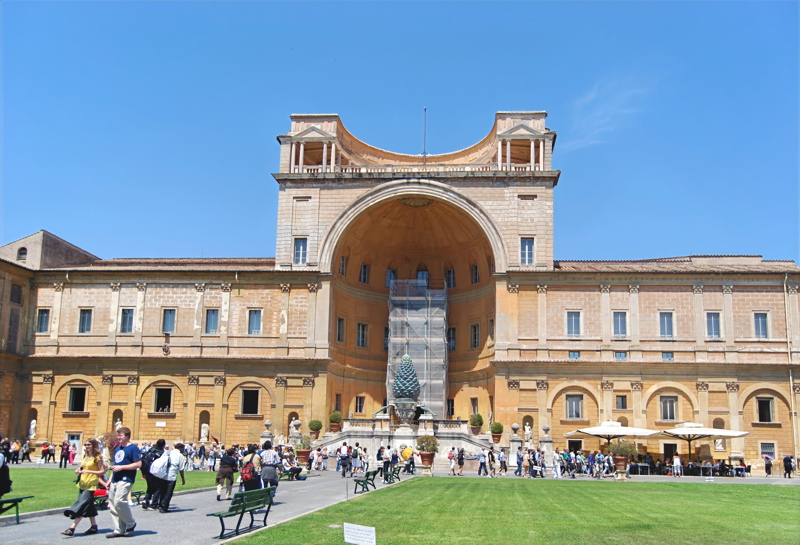 24 - The Pinecone Courtyard (Cortile della Pigna) inside the Vatican Museums in Vatican City
